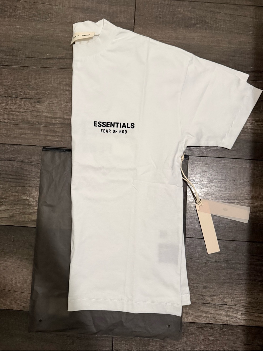 Fear of God Essentials White T-Shirt with Black Logo